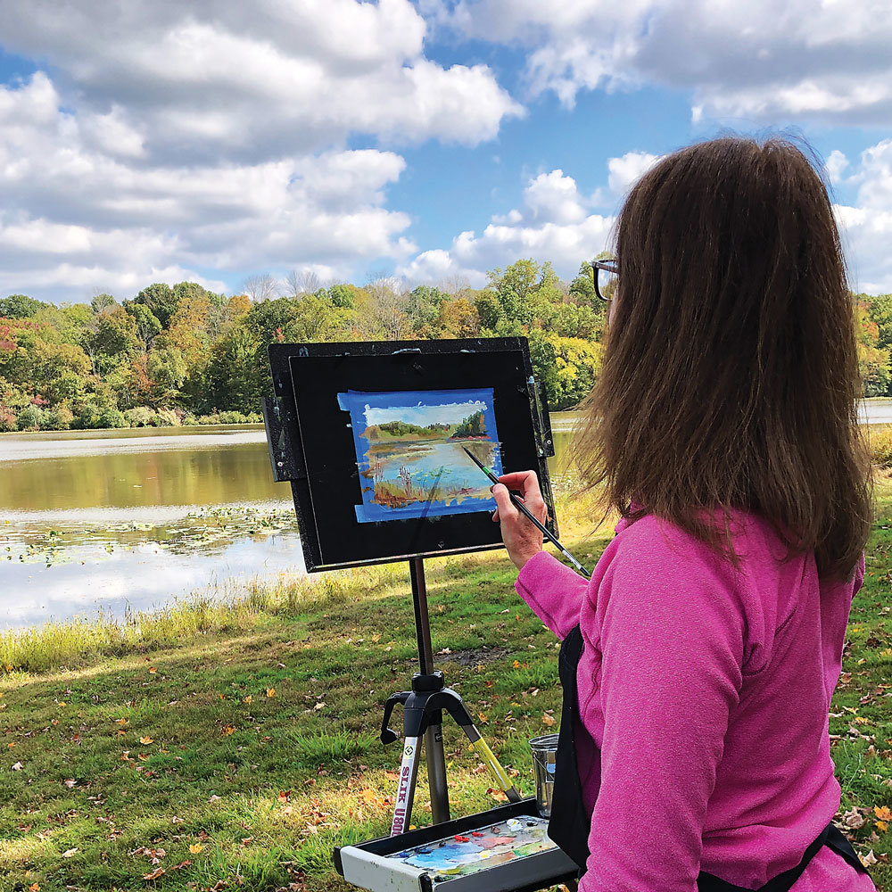 Wendy Stoudt is inspired by childhood memories, and travels to paint at Lake Towhee in Upper Bucks County.