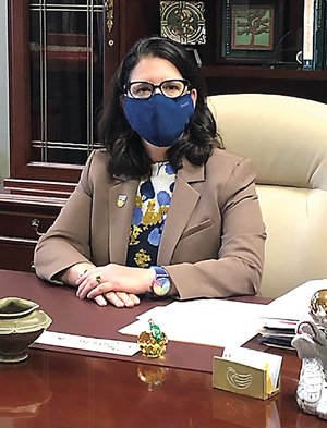 Dr. Maria Gallo, president of Delaware Valley University, in her office.