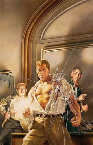 Joe DeVito’s painting “Doc Savage Shattered” won first place in the Philadelphia Sketch Club’s exhibit “Phillustration 12.”