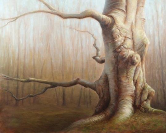 “Yggdrasil” is an oil painting by Joe Kazimierczyk, on view through February at Bell’s Tavern in Lambertville, N.J.