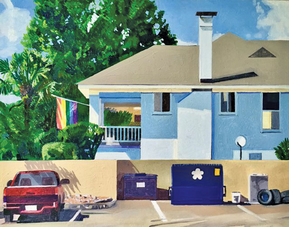 “Harriet Hancock Center, Melrose Heights, Columbia,” is an acrylic on canvas by Gregory Wilkin.
