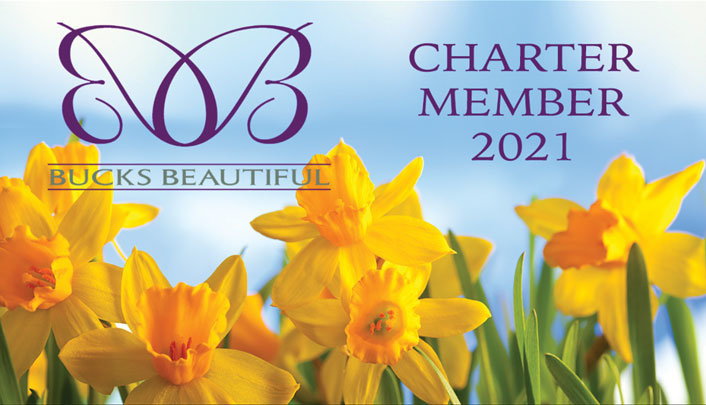 The front of the Bucks Beautiful member’s card features daffodils.