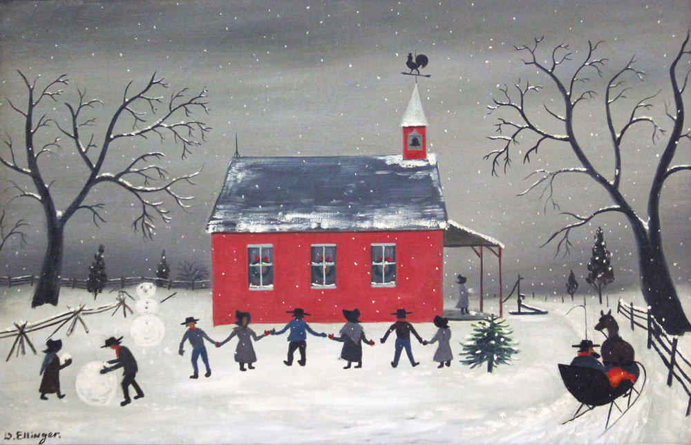 “Amish School” is an oil on canvas by David Ellinger (1913 - 2003).