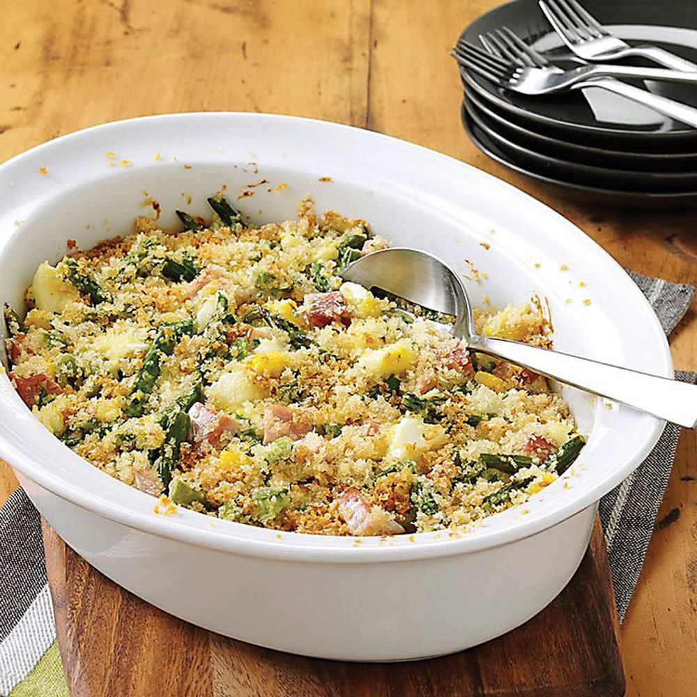 Versatile asparagus is now in season; it can be cooked by itself or in dishes like this casserole.