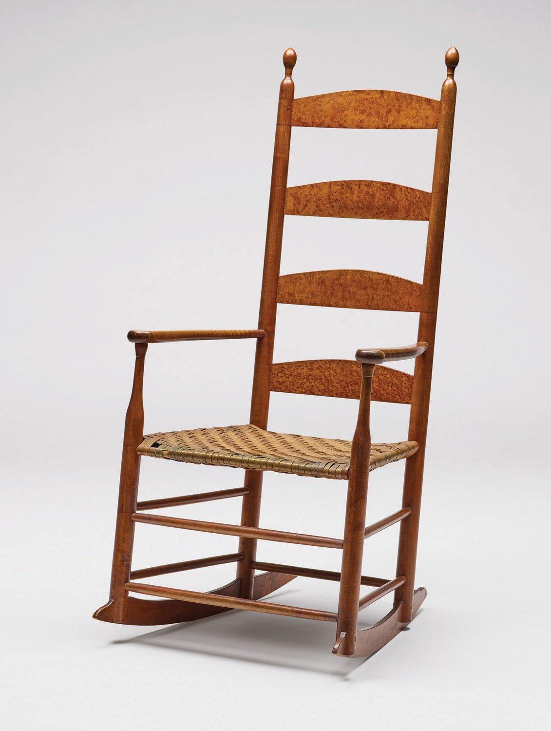 From “Roots,” an American, Shaker, (Mount Lebanon Community, New Lebanon, N.Y.,  Rocking Chair, 1840–1860, maple, hickory. Philadelphia Museum of Art: Gift of Mr. and Mrs. Julius Zieget.