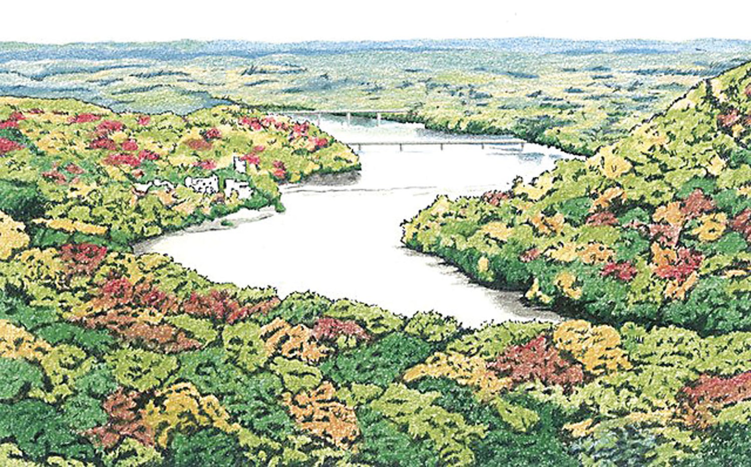 View from Bowman’s Hill looking north toward New Hope and Lambertville, N.J.