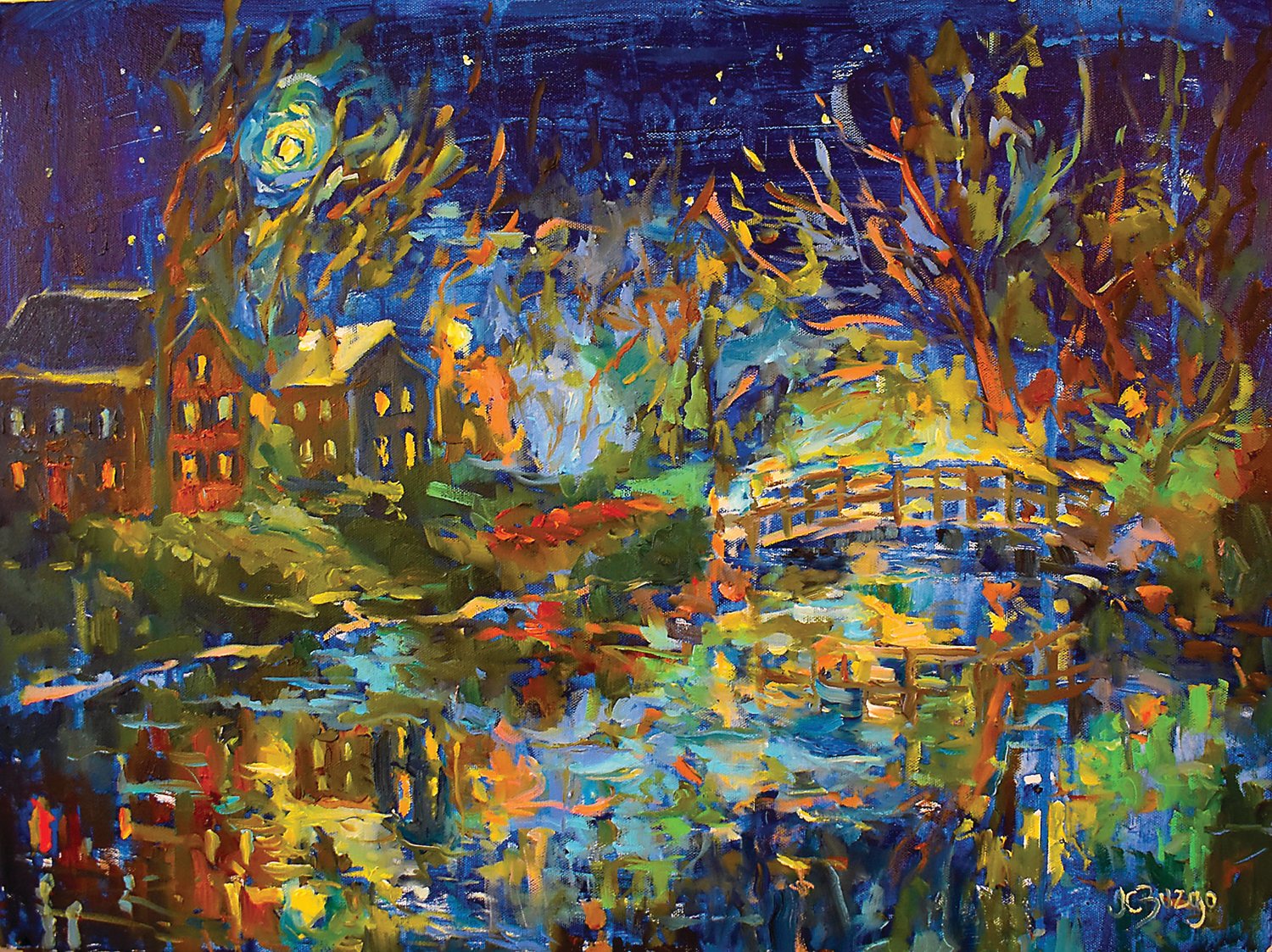 “Canal Moonrise” is by Jean Childs Buzgo.