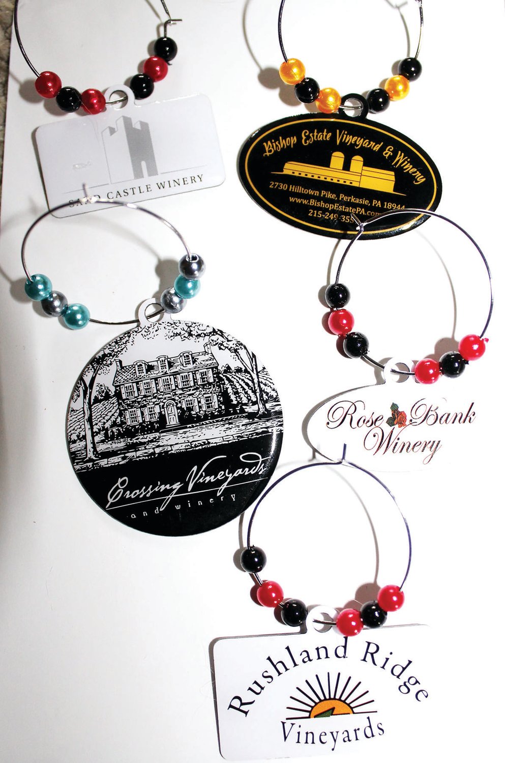 The five wineries offering tastings for Passport to Bucks holders will give away wine glass charms while supplies last.