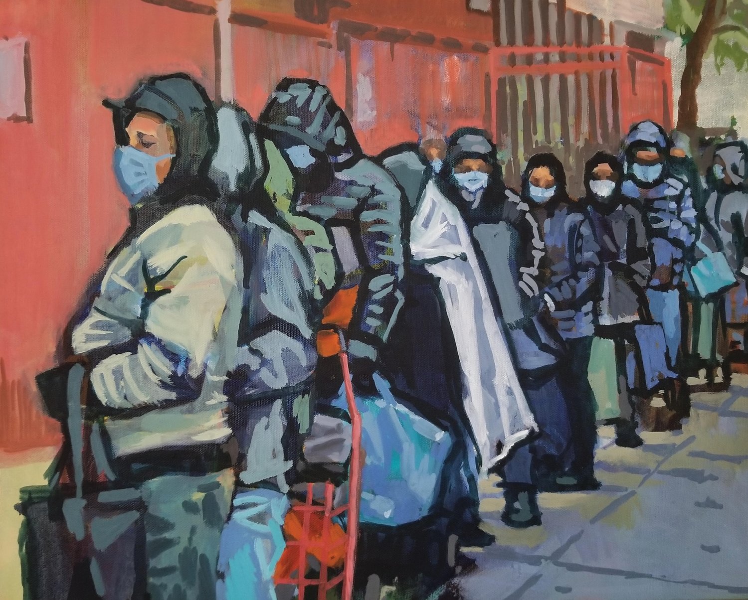 “Lack of Privilege (COVID Bread Line)” by Francisco Silva spotlights the harsh reality many faced during the pandemic, forced to apply for public assistance when employment vanished.
