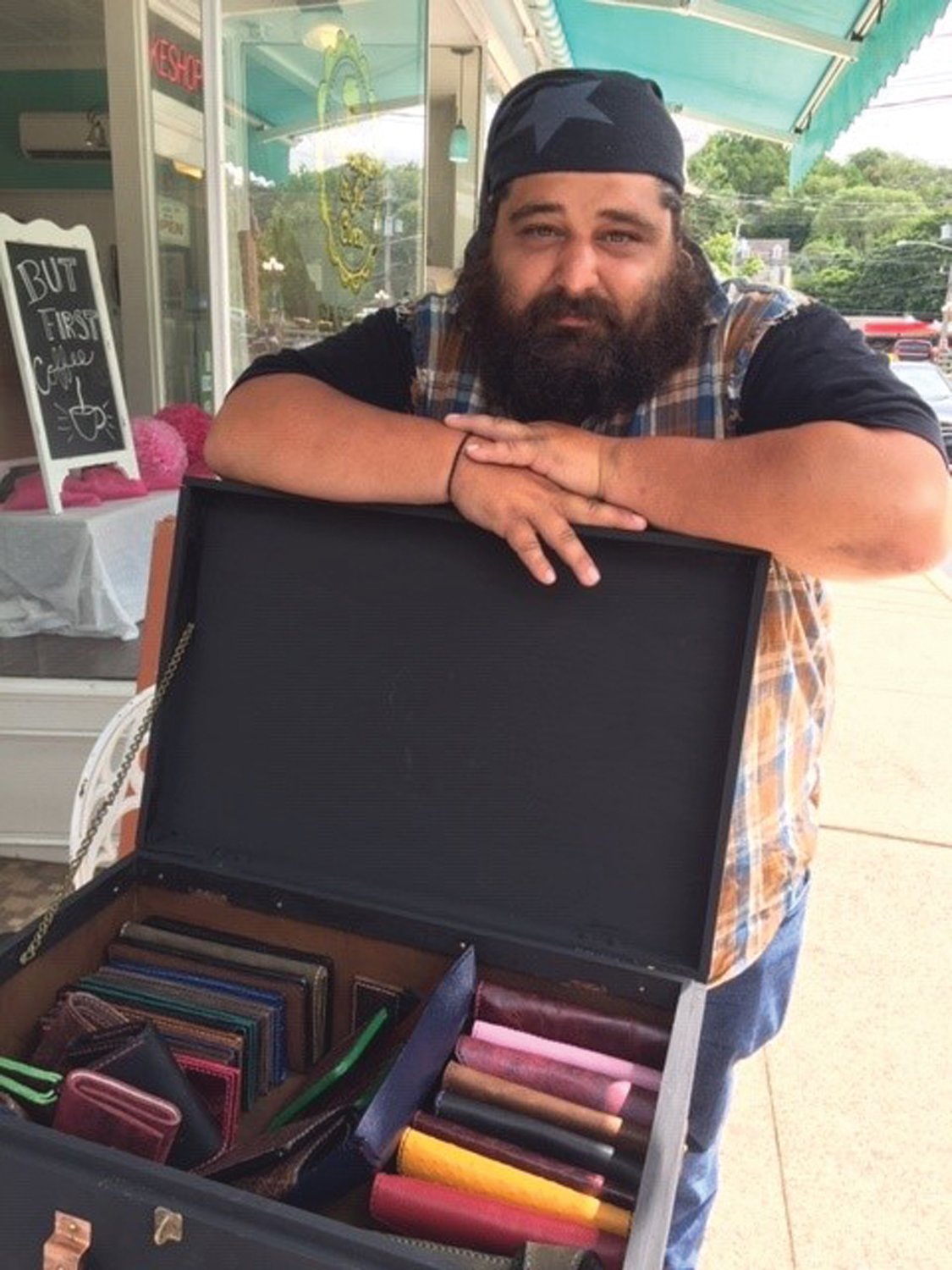 Alfons Mayor of Holland Township, N.J., makes a huge variety of handcrafted leather wallets.