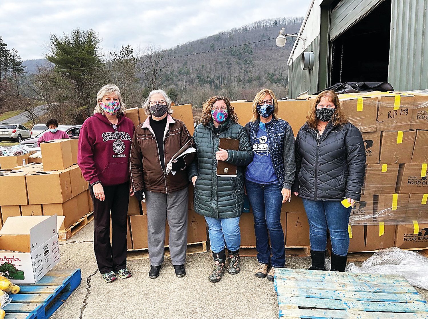 This team of volunteers, Michele Delong (20 hours), Karen Blackwell (27 hours), Hannah Jackson (30 hours), Shelley D’Haene (11 hours) and Brandi Nowakowski (38 hours), volunteered at Sister Jenny’s Outreach packing and distributing boxes for a total of 106 hours this year.