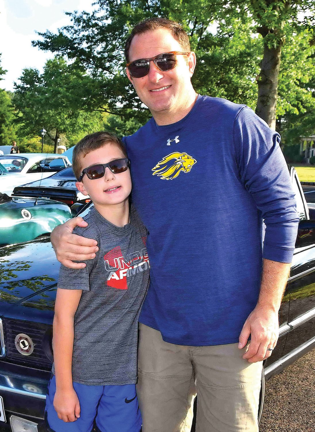 Visitors John Angenblick with his son, Henry, 10.