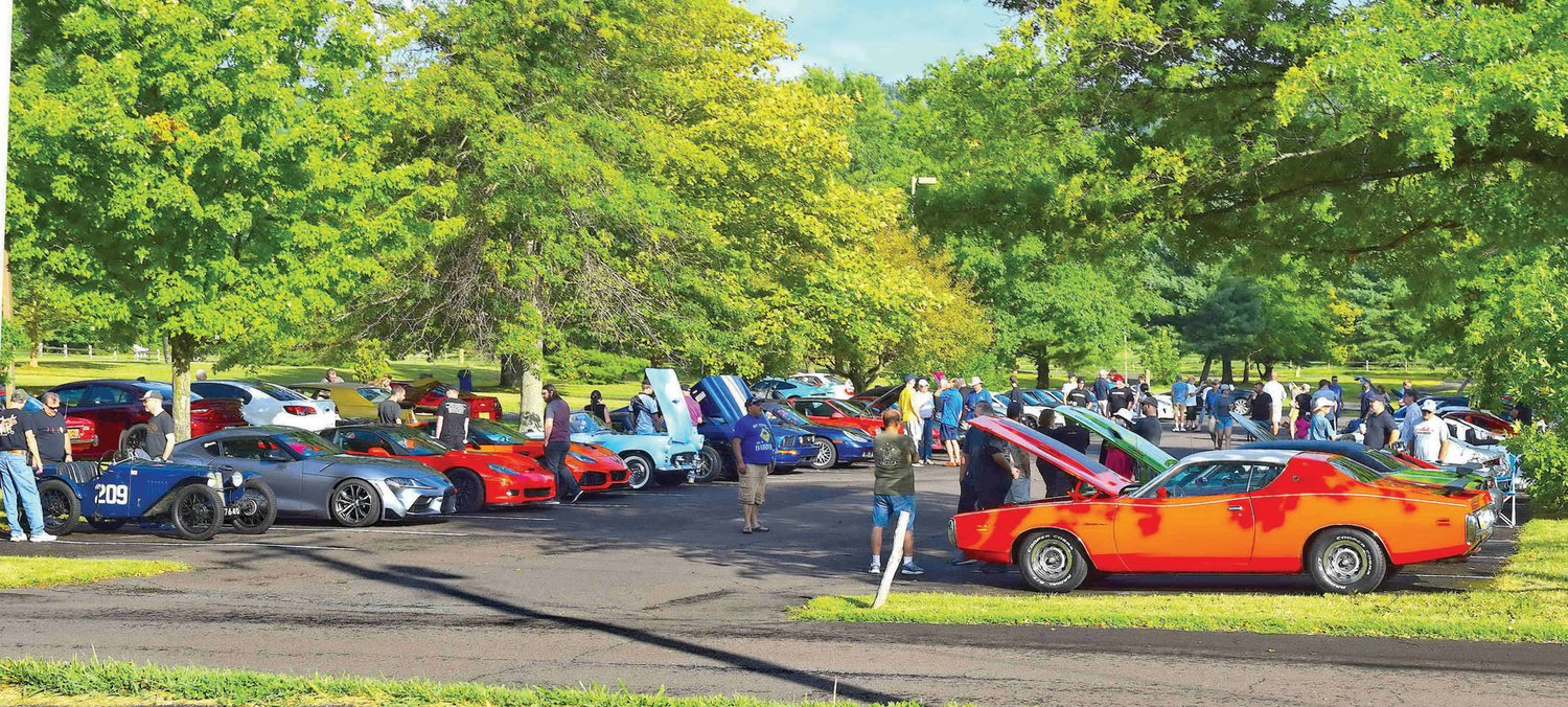 Vehicles on display during the Cars and Coffee event.