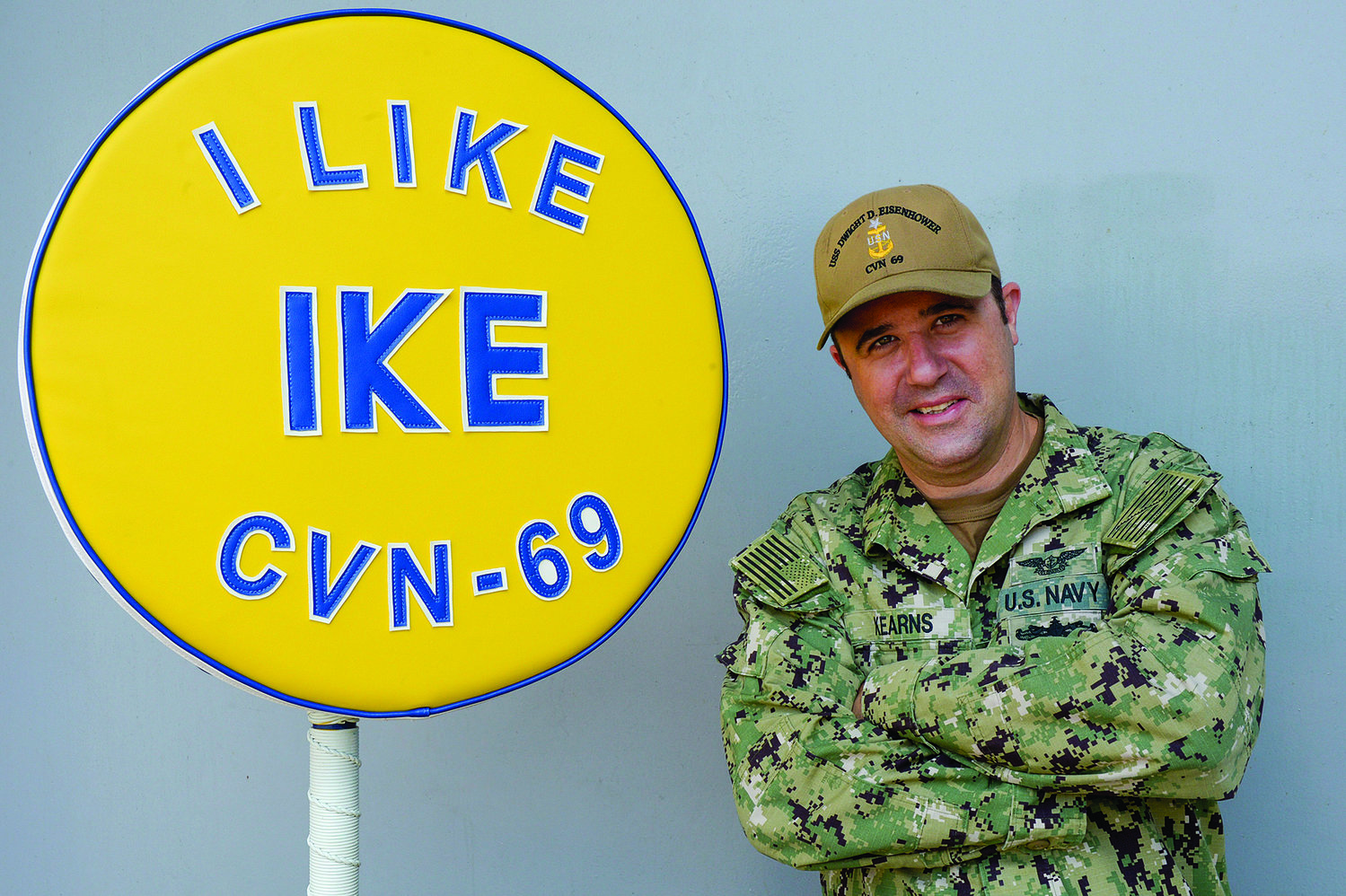 Senior Chief Petty Officer Brian Kearns, a 1998 Pennsbury High School graduate, is serving aboard one of the world’s largest warships, the U.S. Navy aircraft carrier USS Dwight D. Eisenhower (CVN 69).