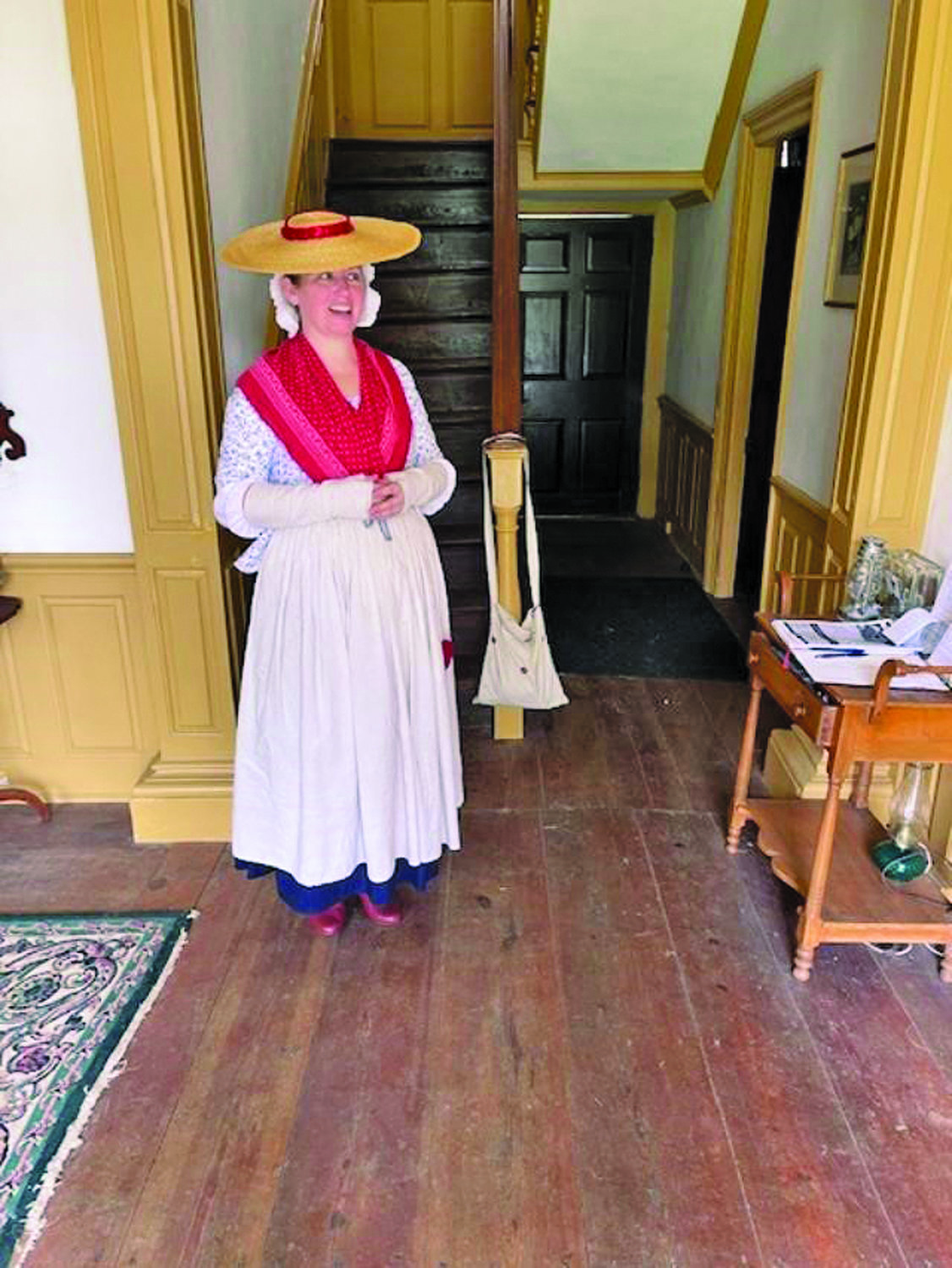 Christine Roca, a volunteer, conducts tours of the summer mansion once owned by Durham's ironmaster, Bucks County's only signer of the Declaration of Independence.