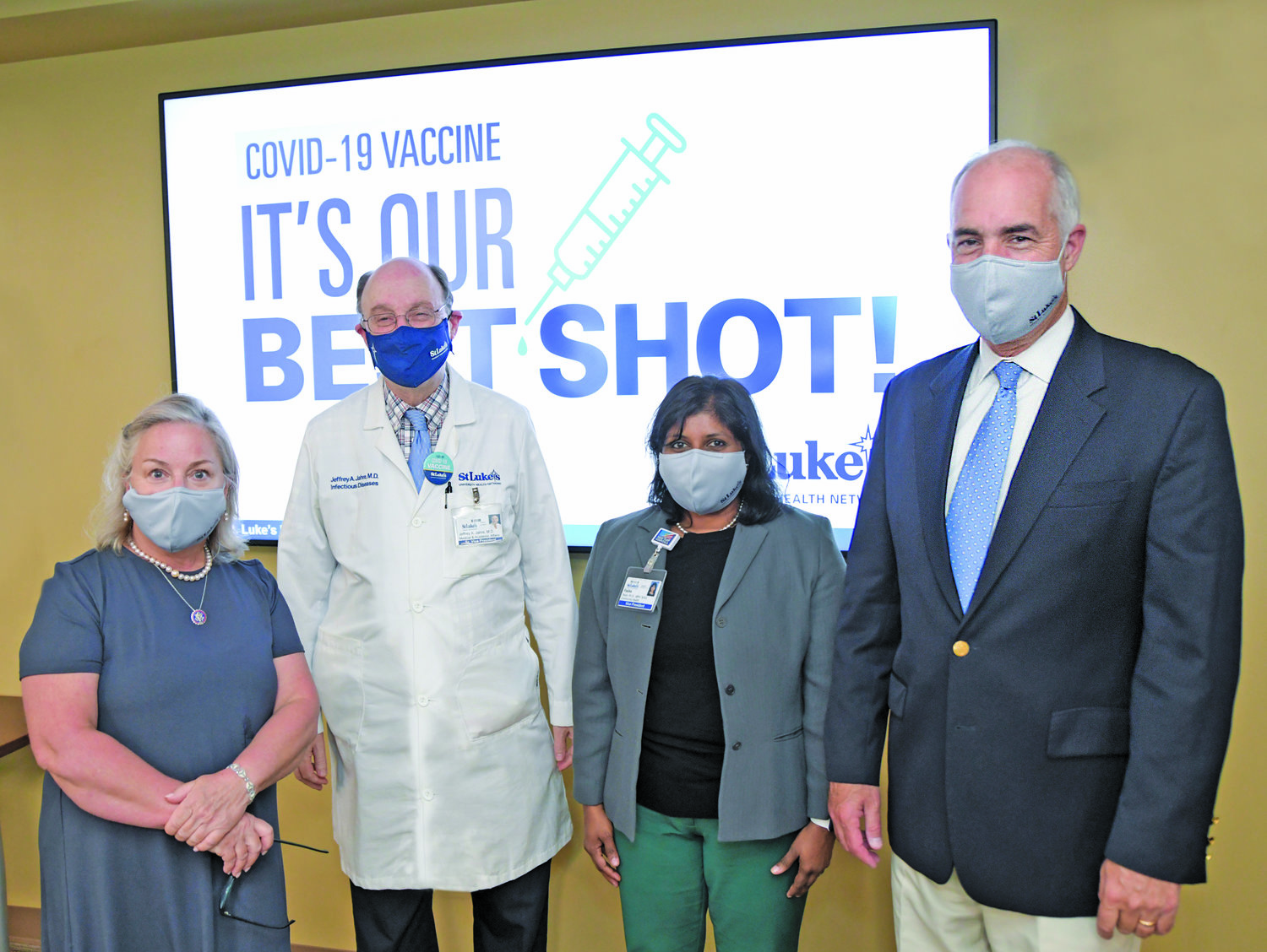 From left: U.S. Rep. Susan Wild; Dr. Jeffrey Jahre, senior vice president of medical and academic affairs; Rajika Reed, vice president of community health; and U.S. Sen. Bob Casey.