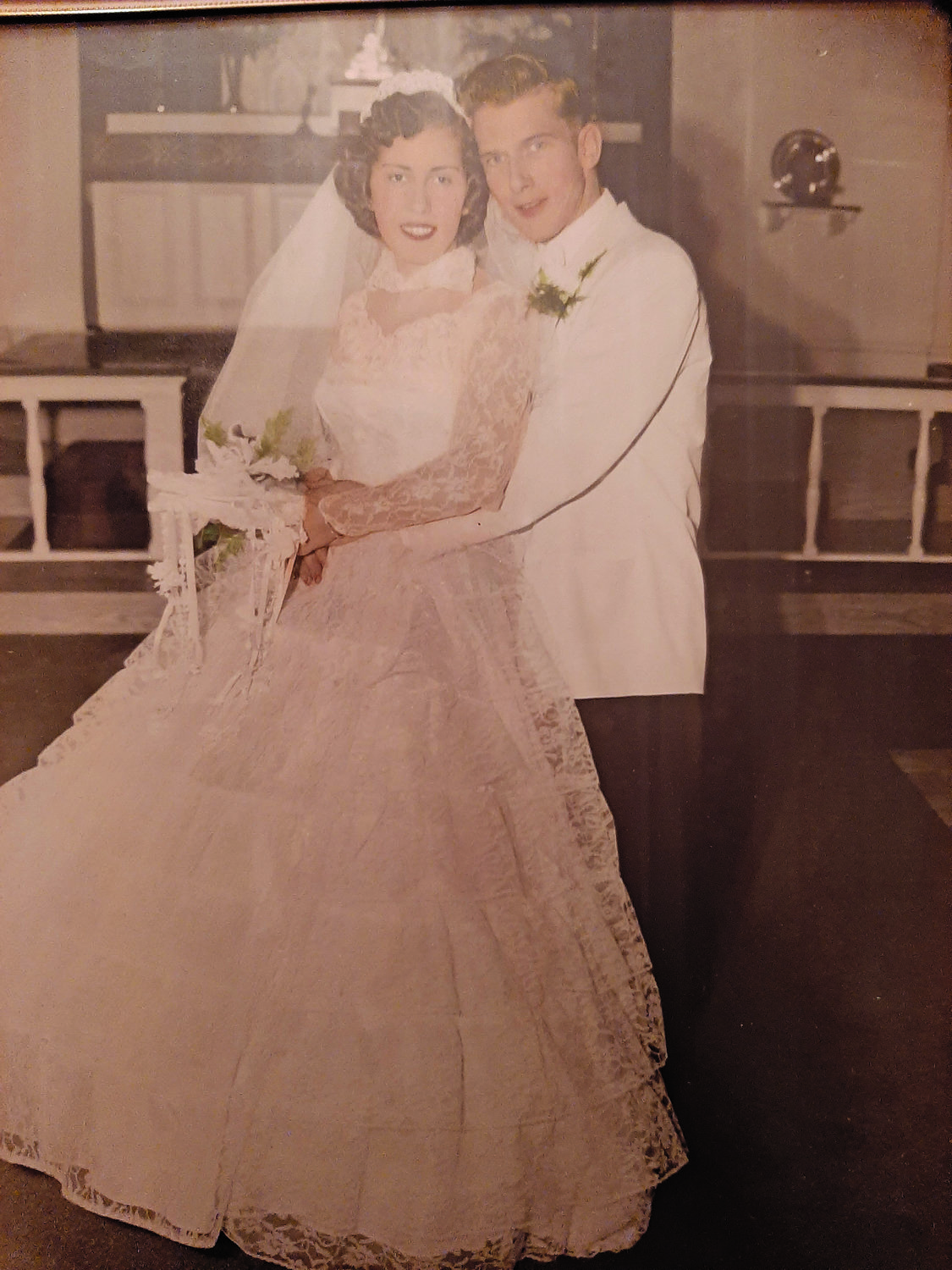 Rosemarie Tornetta and Edward Luecke were photographed at their wedding in 1956.