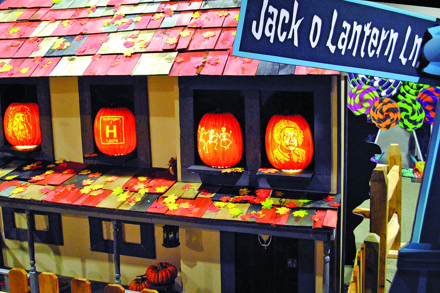 Jack-O-Lantern Lane at the Da Vinci Science Center includes 50 carvings.