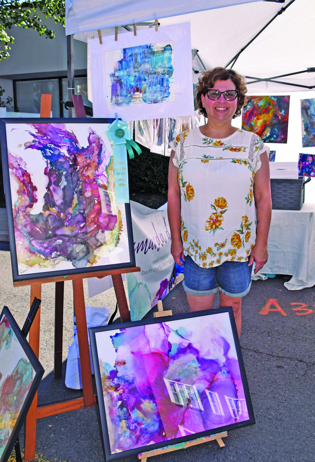 Amanda Dean won second place in Painting for “Summer Bloom.”