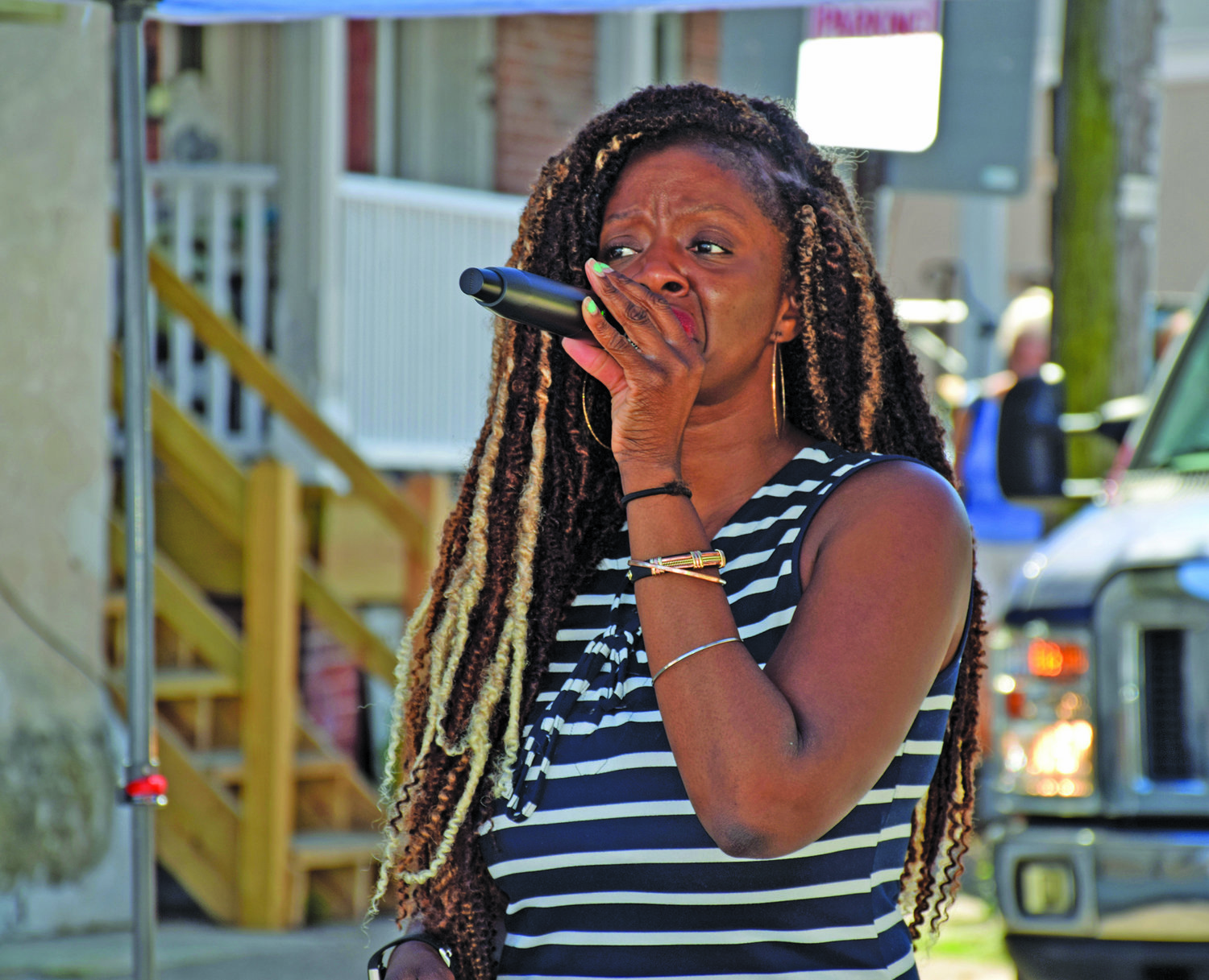 Elle Gyandoh of Mt Airy performs for the crowd.