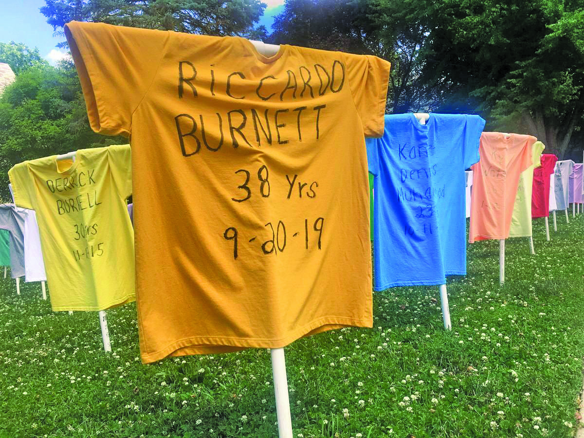 T-shirts bearing the names, ages and dates of death of those killed by gun violence in Bucks County will be displayed at a memorial at St. Philip’s Episcopal Church, beginning Sunday.