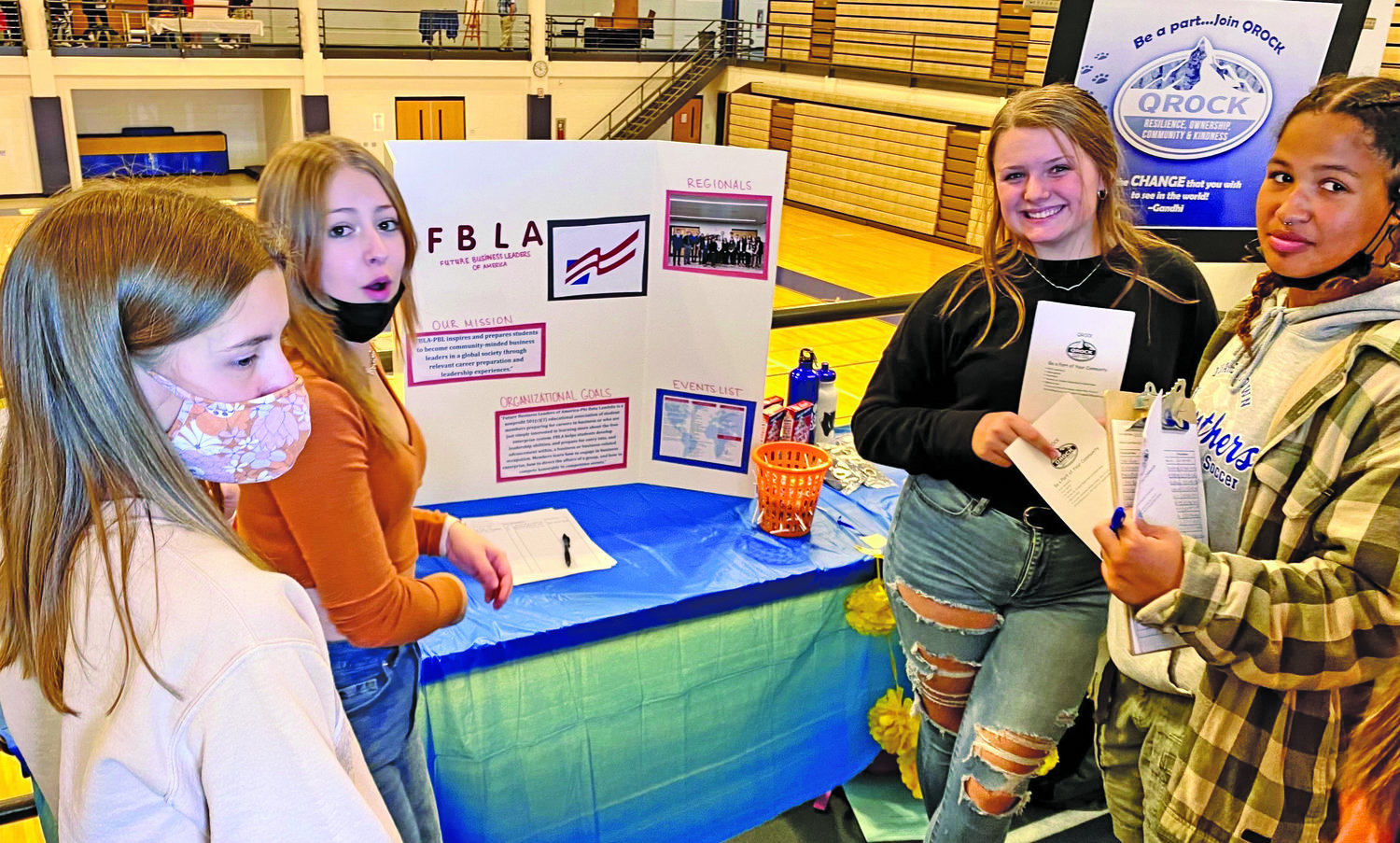 Students at the Future Business Leaders of America table tout their club to prospective members during the school’s first Panther Clubs and Sports Fair on Oct. 1.