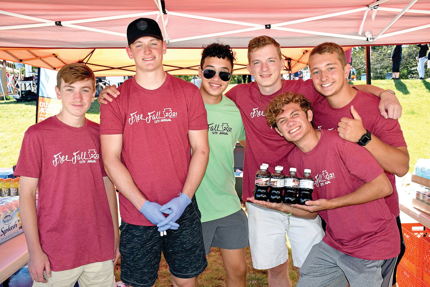 The drink crew: Zane Smith, Sean O’Donnell, Mason Kineen, Cian Brownlee, Mitch Landes and Evan Ratshmy.