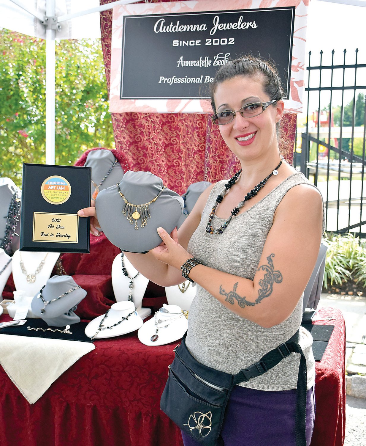 Bead artist Annecatette Khallouf of Autdemna Jewelers received the Best in Jewelry award.