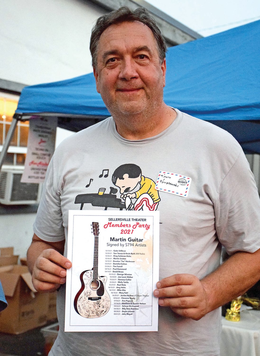 Keith Kruplewski, the grand prize winner of the signed Martin guitar.