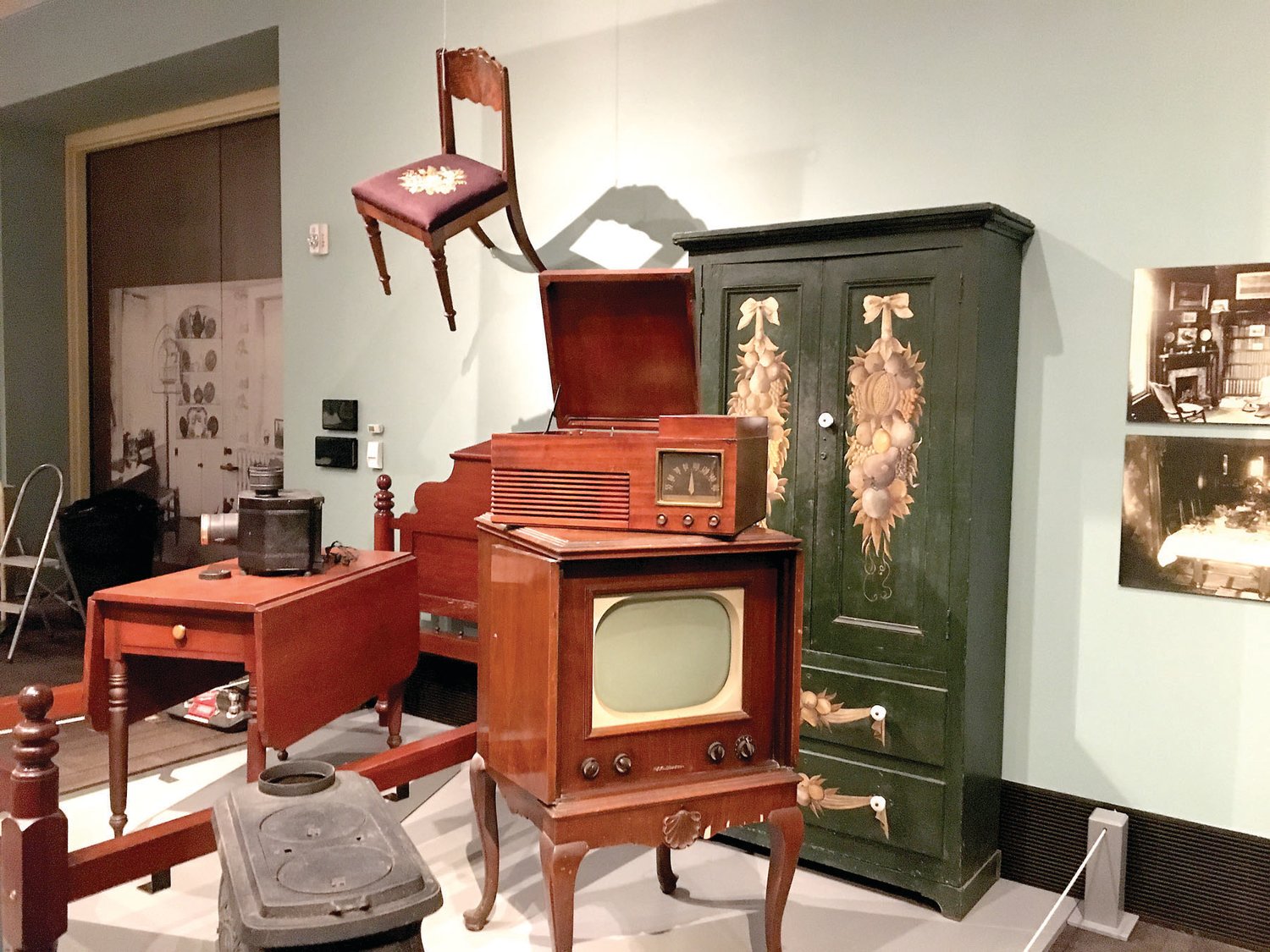 A new exhibit at the Mercer Museum showcases objects from Bucks County’s history, including radios and TVs.