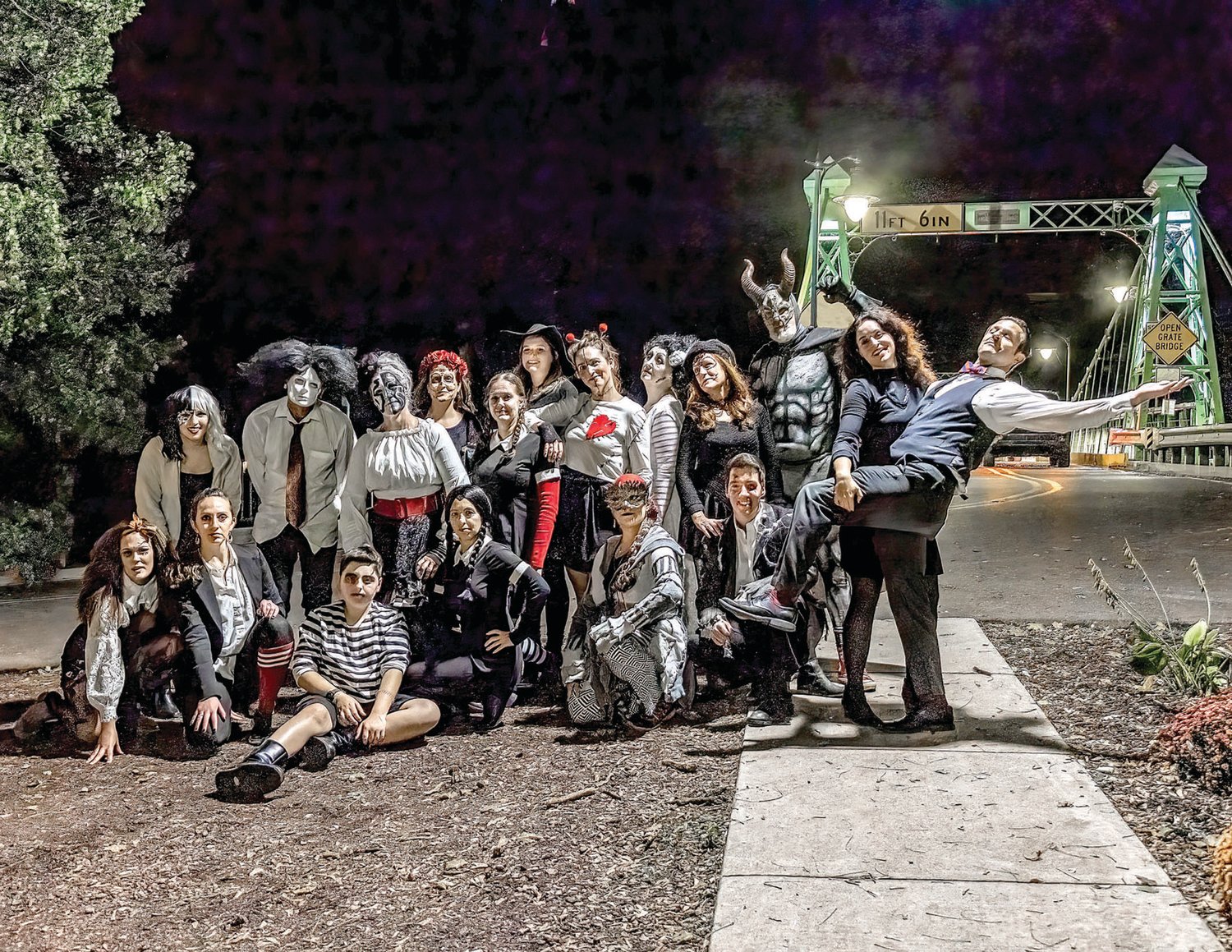 Riegelsville flash mob dancers, a medley of Monster Mash, Addams Family, Timewarp, and Thriller, gathered near the Riegelsville Bridge on Halloween night to spread holiday cheer. The group’s first flash mob was in 2019 and there were approximately 300 trick-or-treaters in the street at the time of the event.