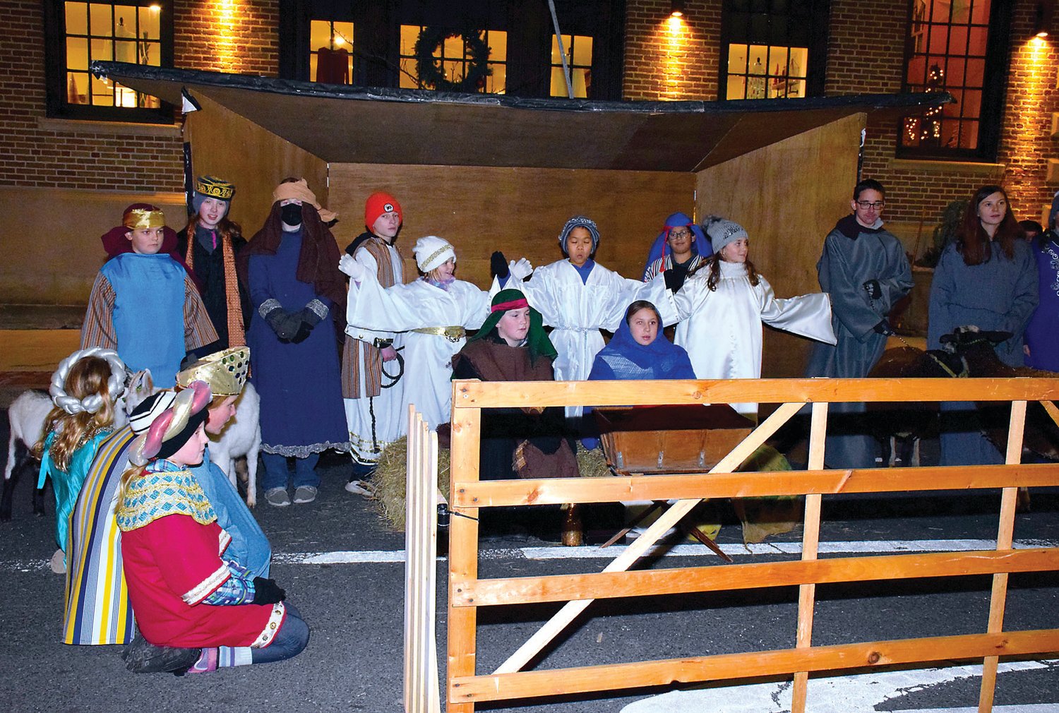 A live Nativity by East Swamp Church.