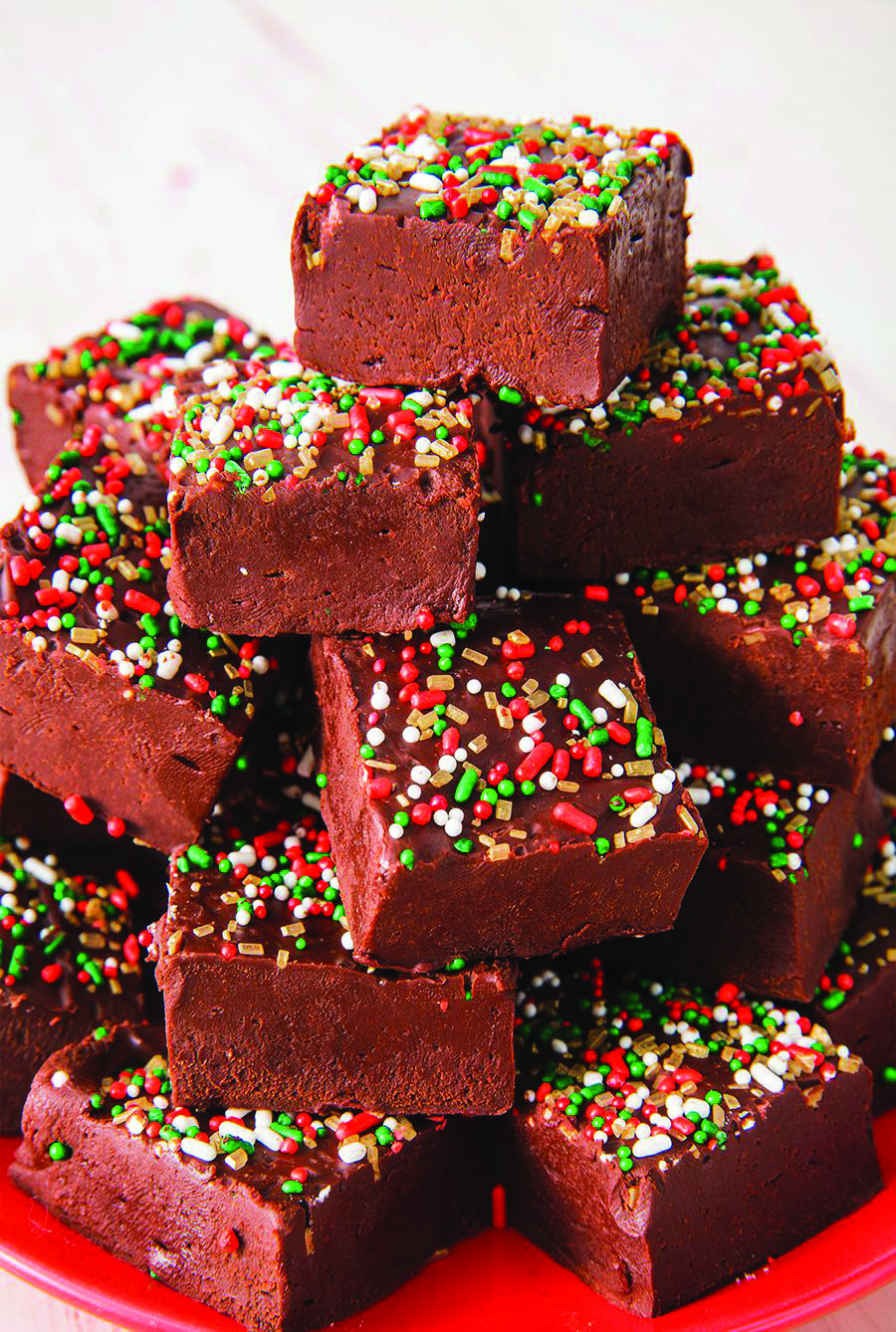 Homemade food gifts are always well received, such as this easy fudge made more festive with colorful sprinkles.