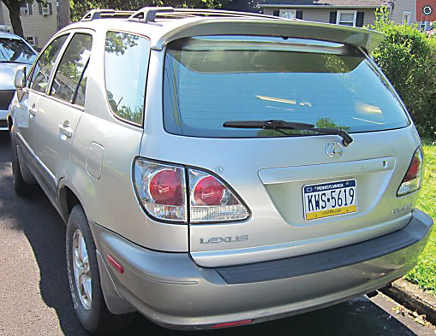 The back of Matthew James Branning’s car, with the license plate showing.