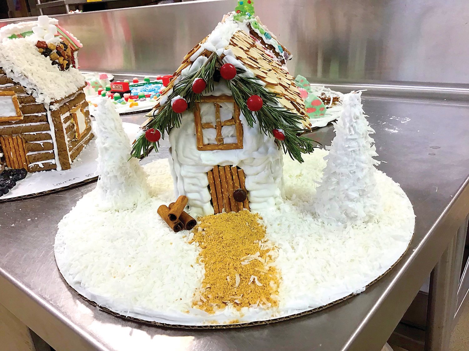 One of the gingerbread houses baked by a Middle Bucks Institute of Technology student.