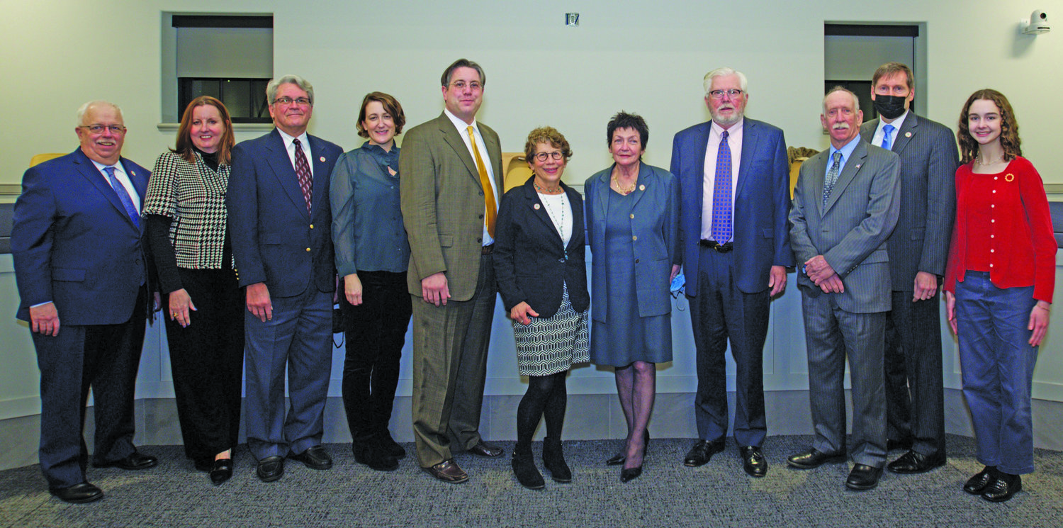 Members of Doylestown Borough Council gather for the borough’s reorganization meeting.