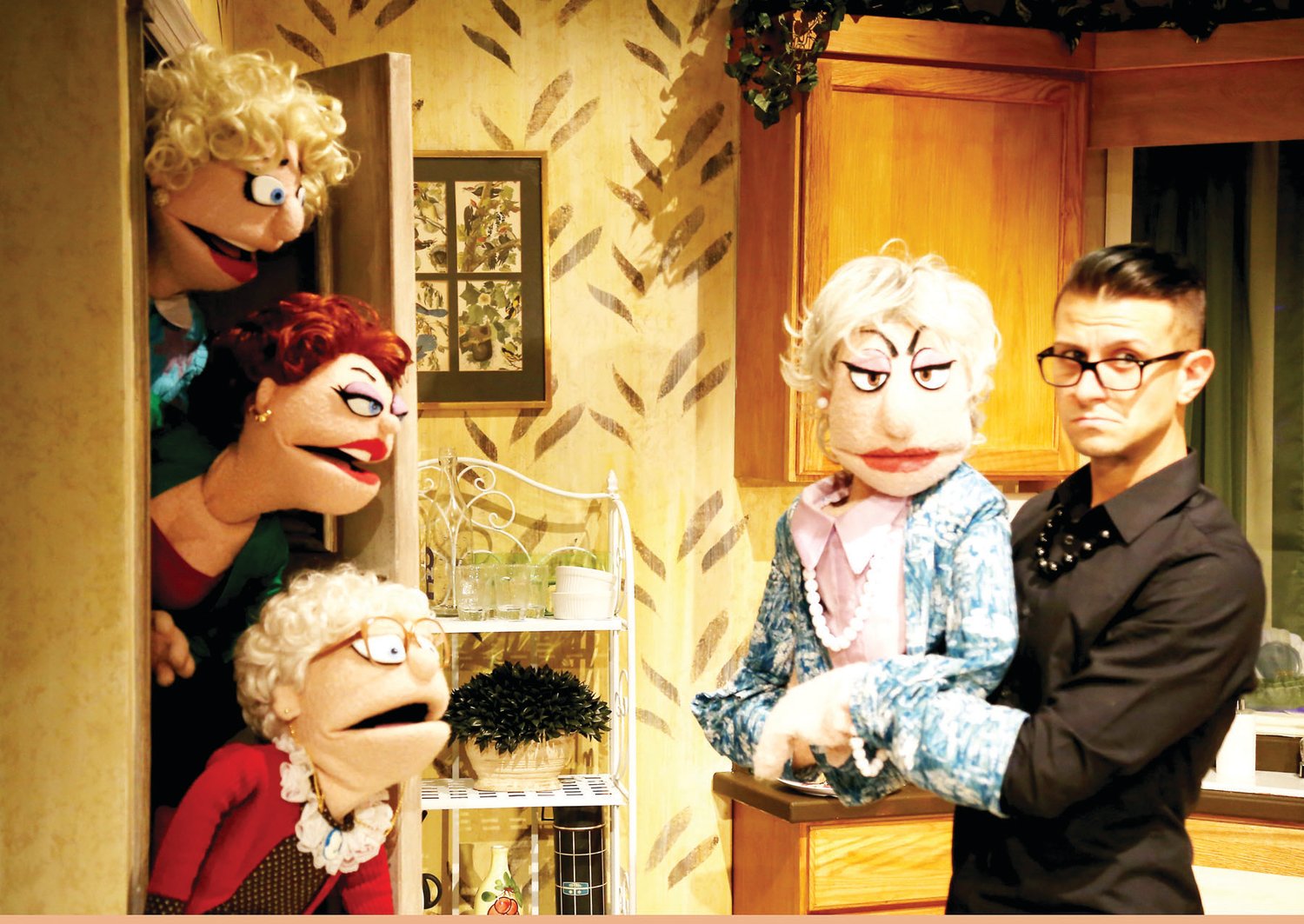 A scene from “That Golden Girls Show,” a parody of classic moments from the TV show, with puppets.