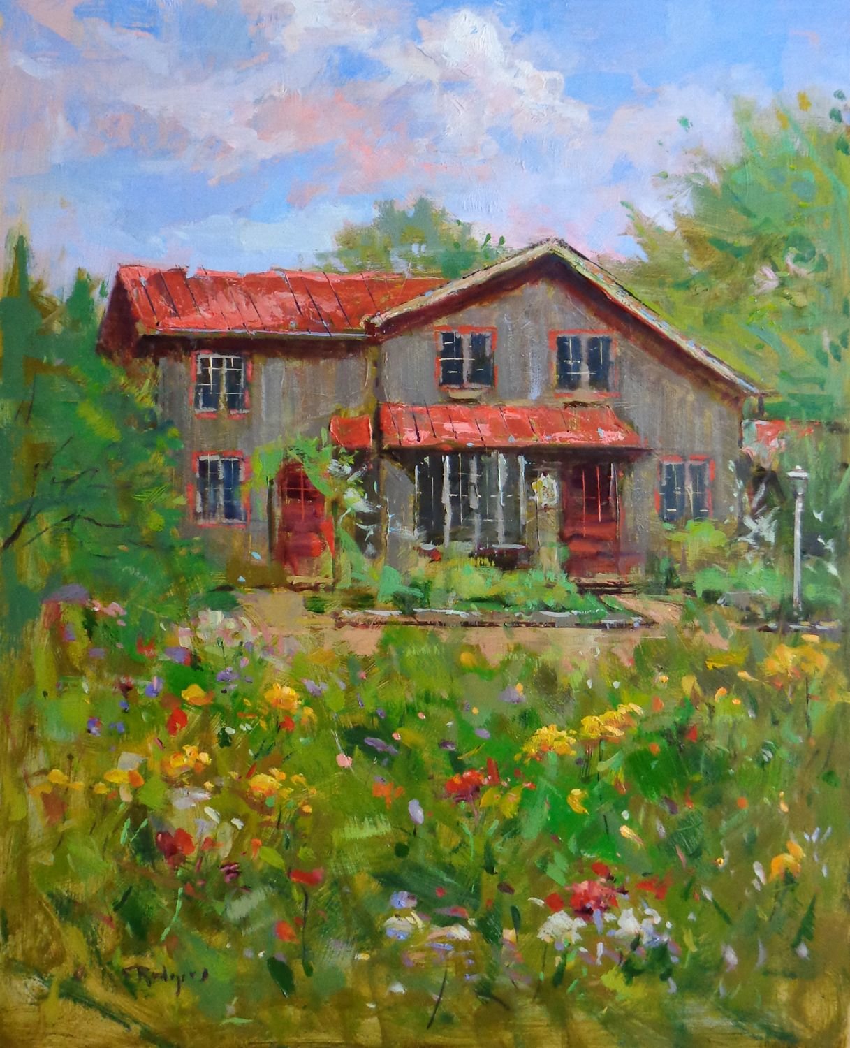 “Solebury Orchard in June” is an oil painting by Jim Rodgers.