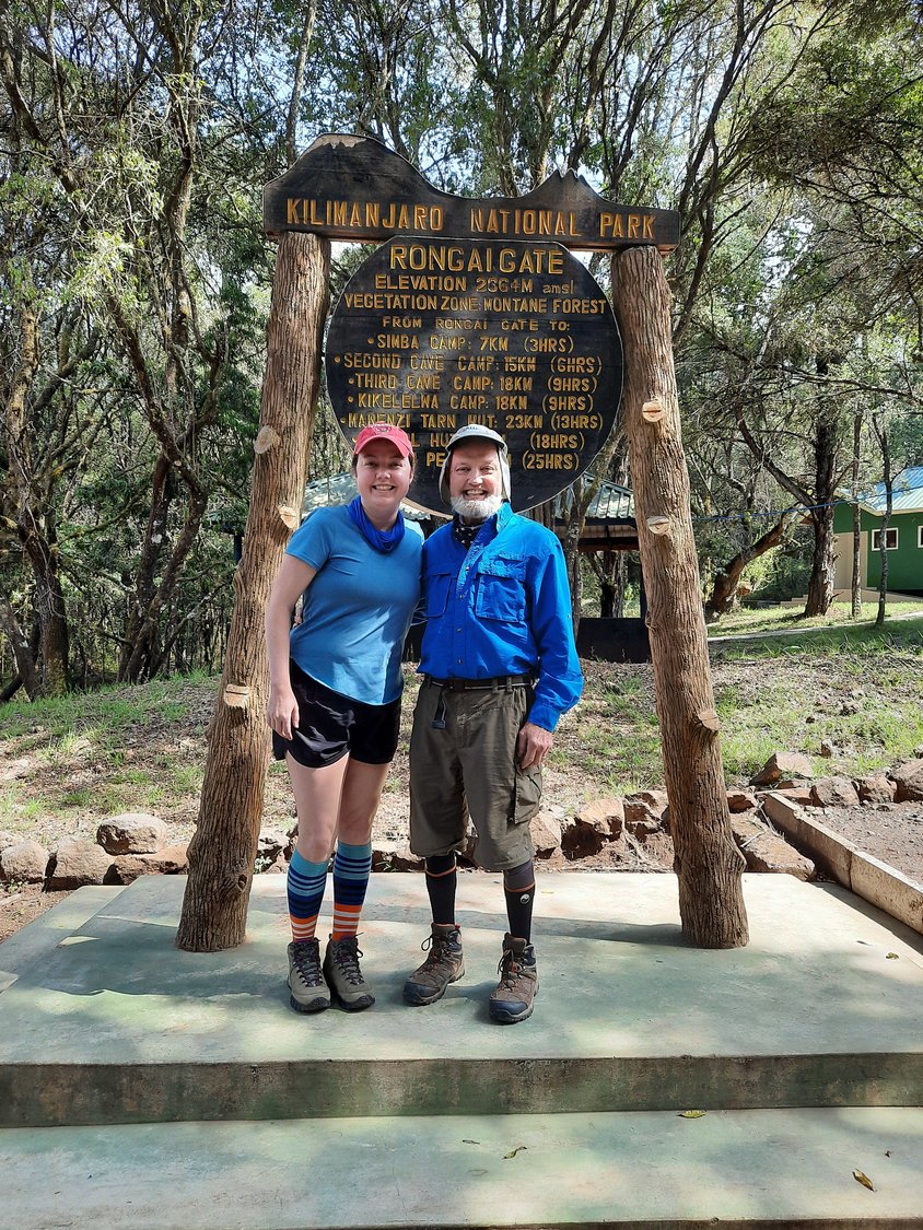 David Skalski with his daughter at Mount Kilimanjaro Summit.