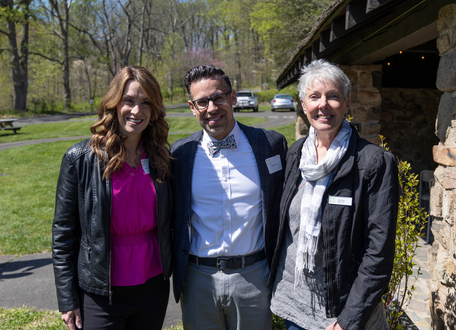 Rebecca Kelly, Capital Health, with Pete Couchman, Bowman’s Hill executive director, and Judy Eby, board chair.