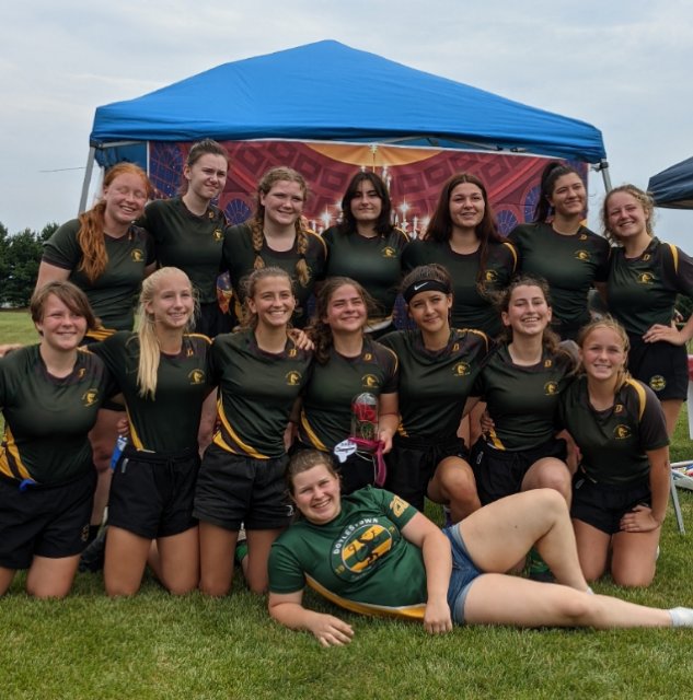 The Doylestown Academy girls rugby team came out victorious over Morris, 31-5, in the first Beauty and the Pitch Tournament held on July 9. From left are: top row, Maddie Doyle, Nora Rosenburg, Ryleigh
Sanders, Ashley Villante, Lilly Fiske, Maggie Austin, Grace Bolling; middle row, Noelle Robinson, Nolah Flynn, Siena Accardi, Liz Johnston, Sydney Haddon, Daisie Jurbala, Kayla Robinson; and front row, Reaghan King