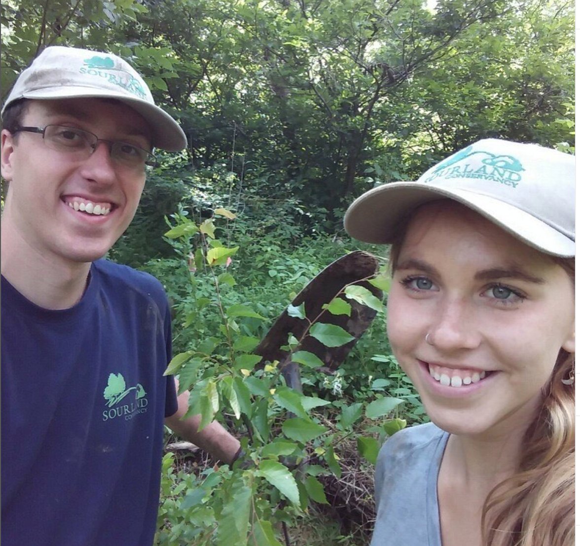 Sourland spring interns Robert Huth and Isabella DeAnglis.