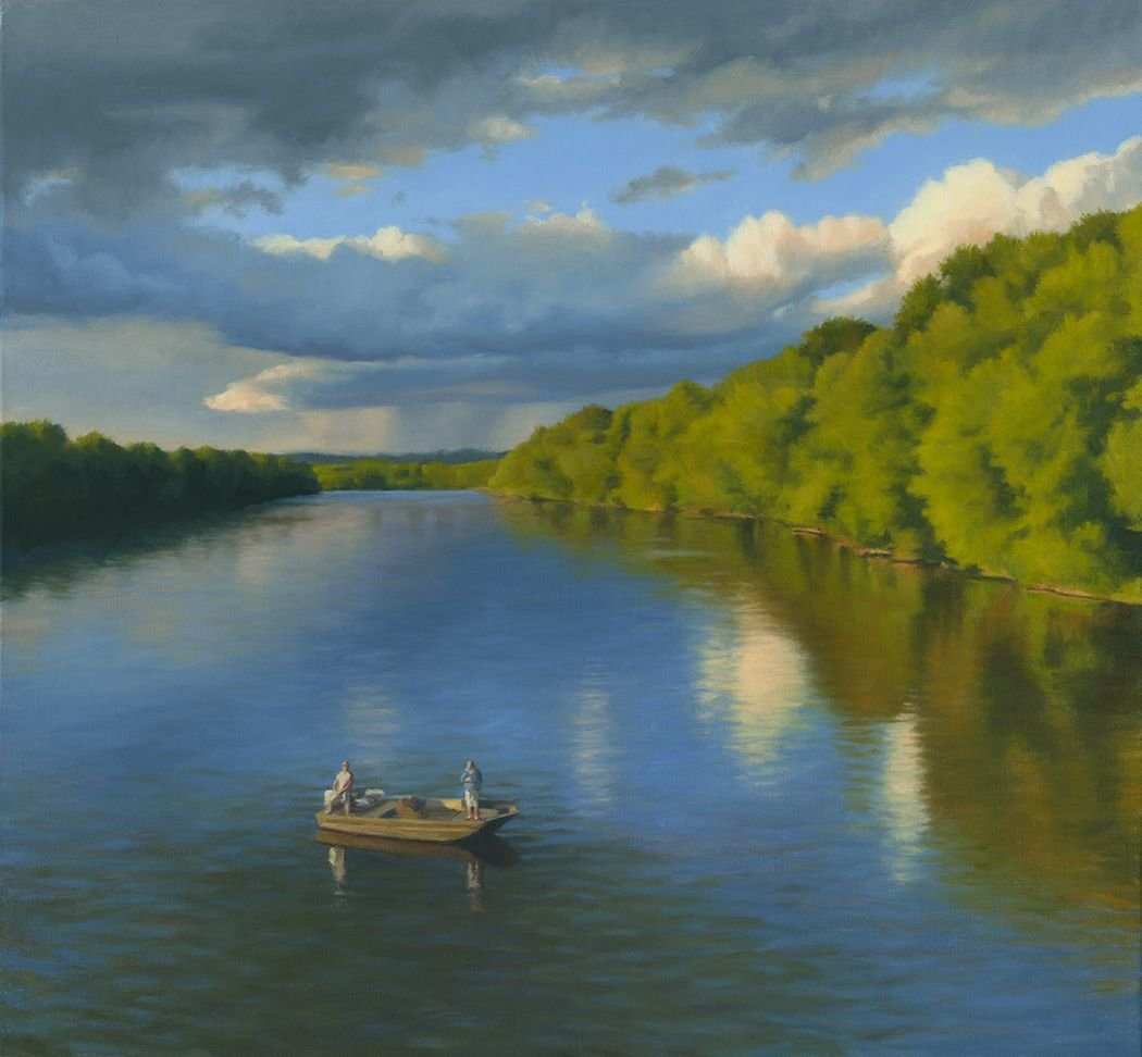 “Fishing, Late Summer” is an oil painting by Susan Blubaugh.