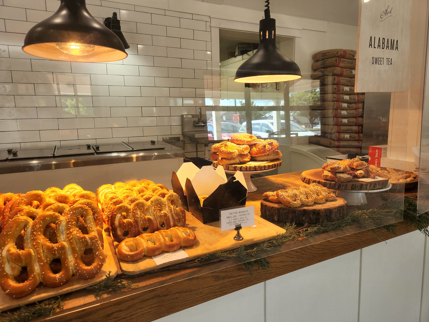 At The Salt Box in Plumsteadville, there is always a variety of pretzels and sandwiches to choose from