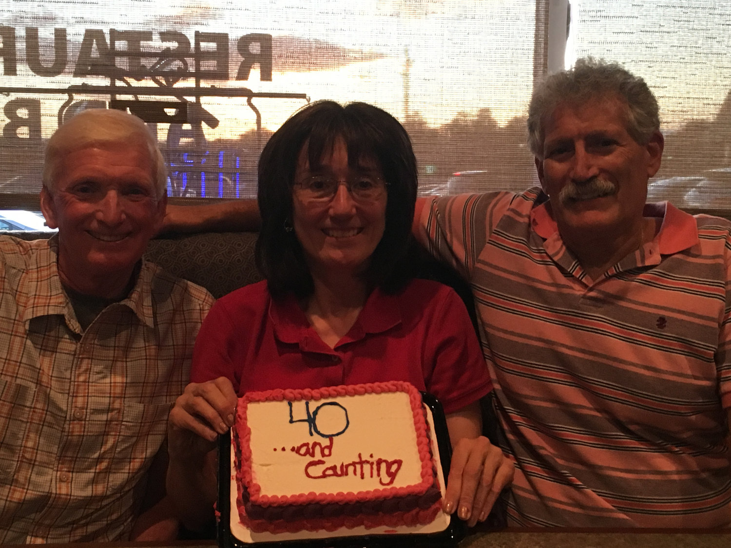 Mary-Pat Ezzo, center, along with Mark Fite, left, and Larry Waldman, all celebrated a major milestone four years ago. Now Ezzo is shooting for 45 straight PDRs on Sept. 18.