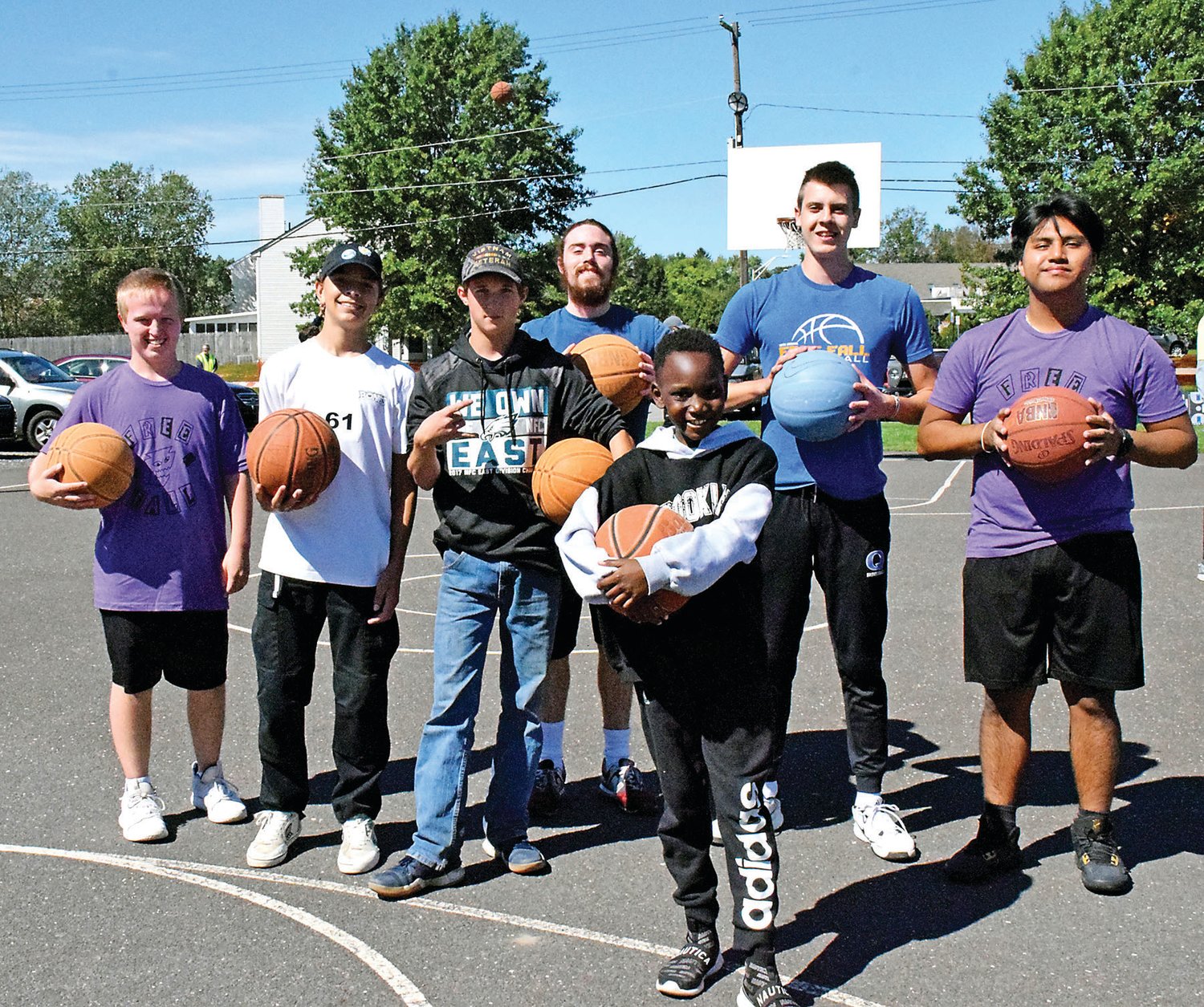 A basketball challenge was a part of Free Fall’s events.