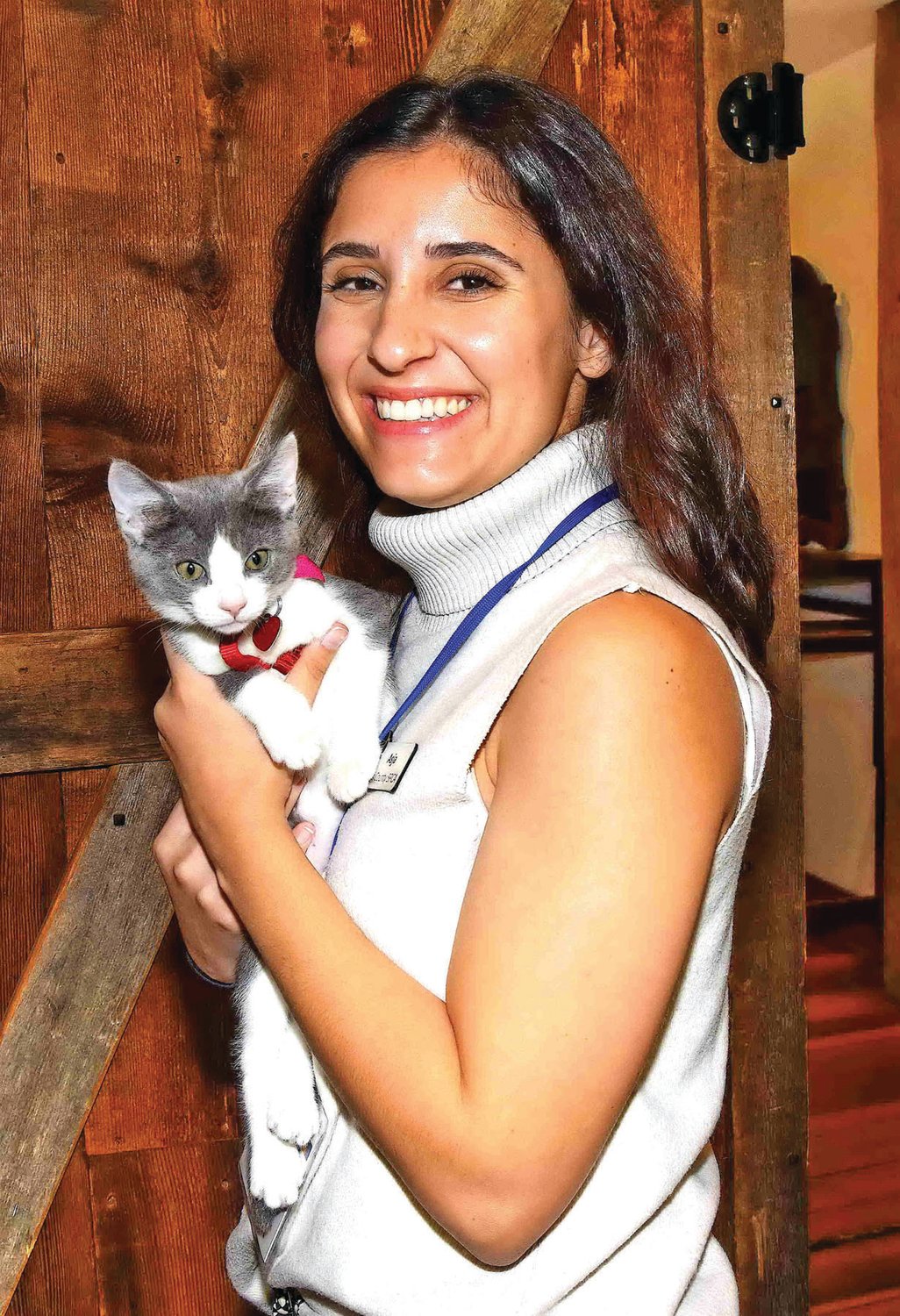 Asja Badalamenti holding Fiona, one of the adoptable kittens at the event.