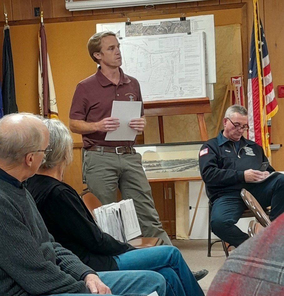 At the Oct. 20 Nockamixon Township supervisors’ meeting, Adam D. Crews presented a plan for subdivision of the 17-acre Hutchinson tract, on Byers Road, into three lots.