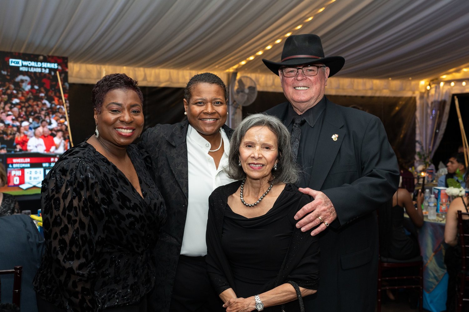Dr. Rosslyn R. Knight, BCCC President Felicia L. Ganther, Gladys Mendieta White and Bob White.
