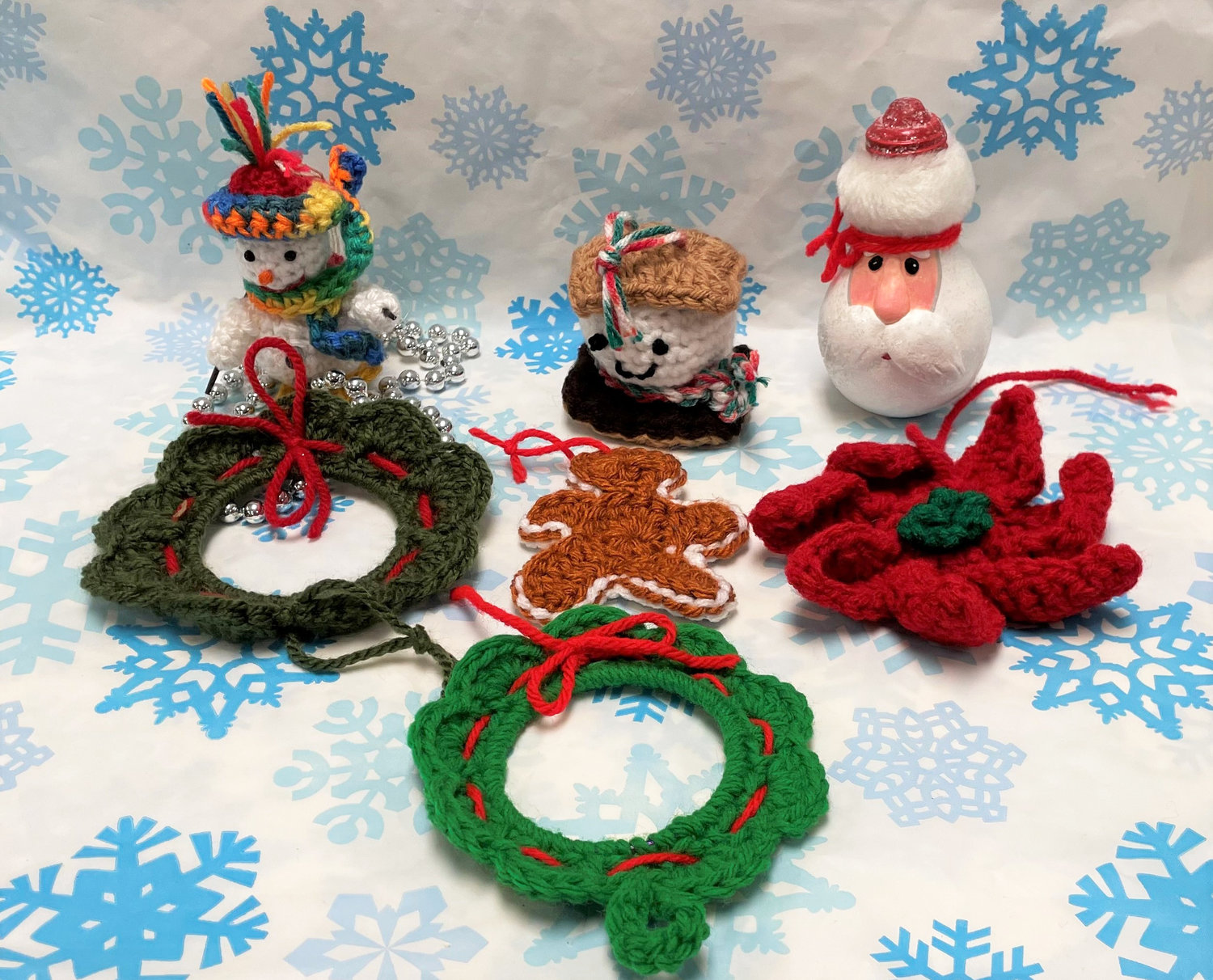 Ornaments made by older adults from Bucks County Senior Centers.